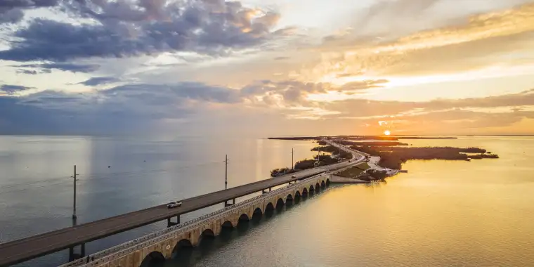 The Oversea Highway at sunset
