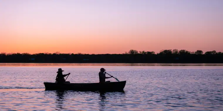 Canoers on the Mississippi River